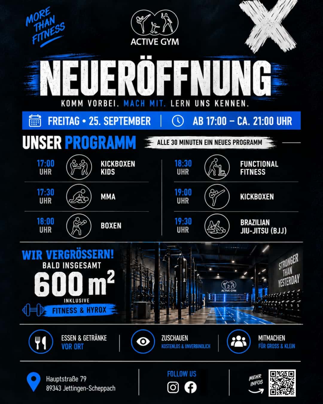 Neueröffnung Active Gym Jettingen, Freitag 25. September, 17 bis 21 Uhr